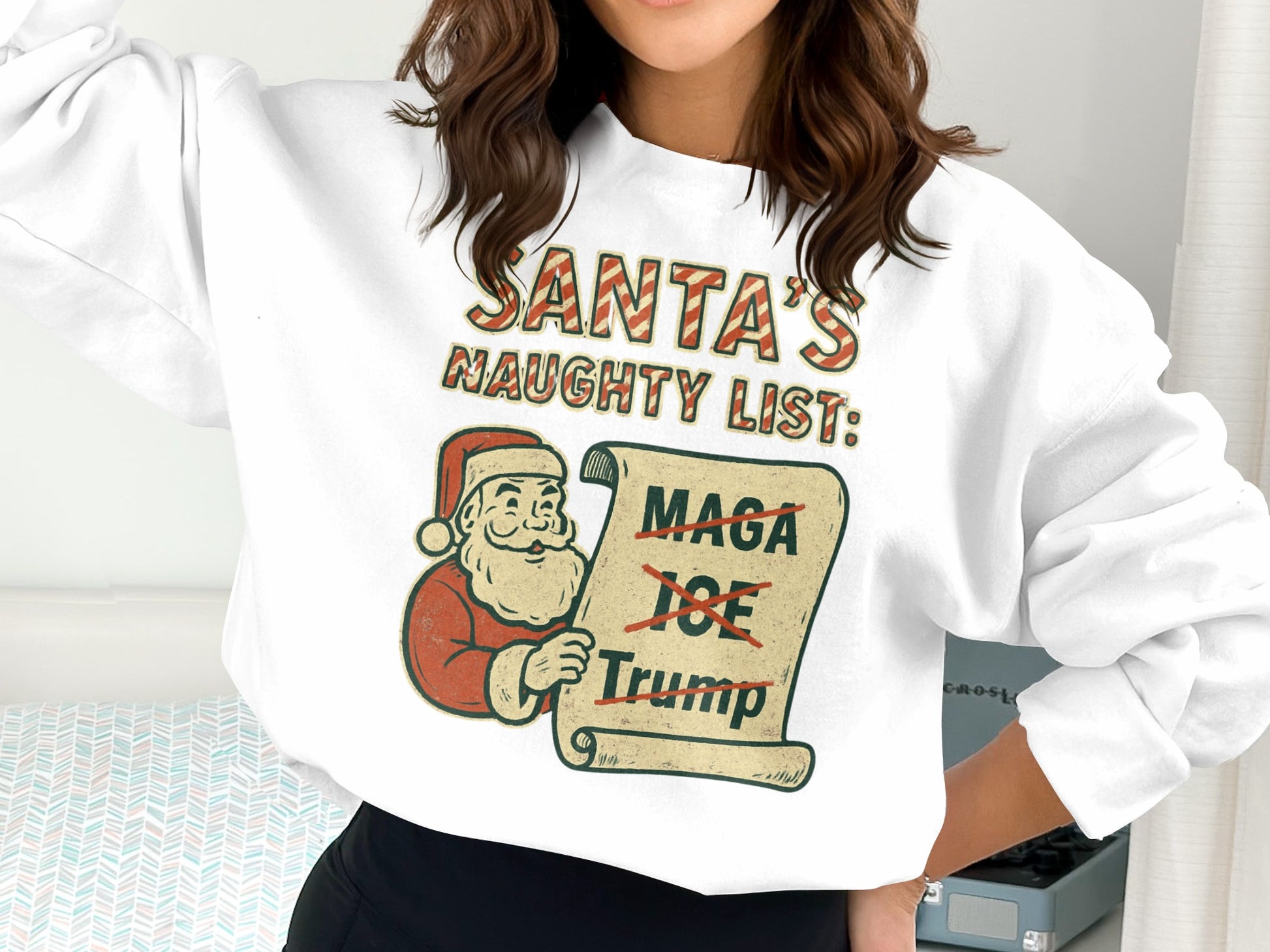Santa's Naughty List Funny Christmas Trump Sweatshirt