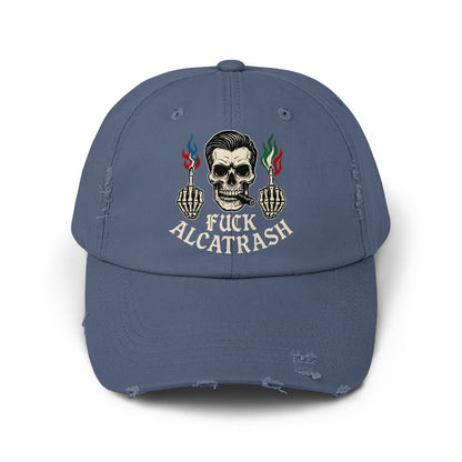 Edgy Skull Design Distressed Look Cap Hat Product