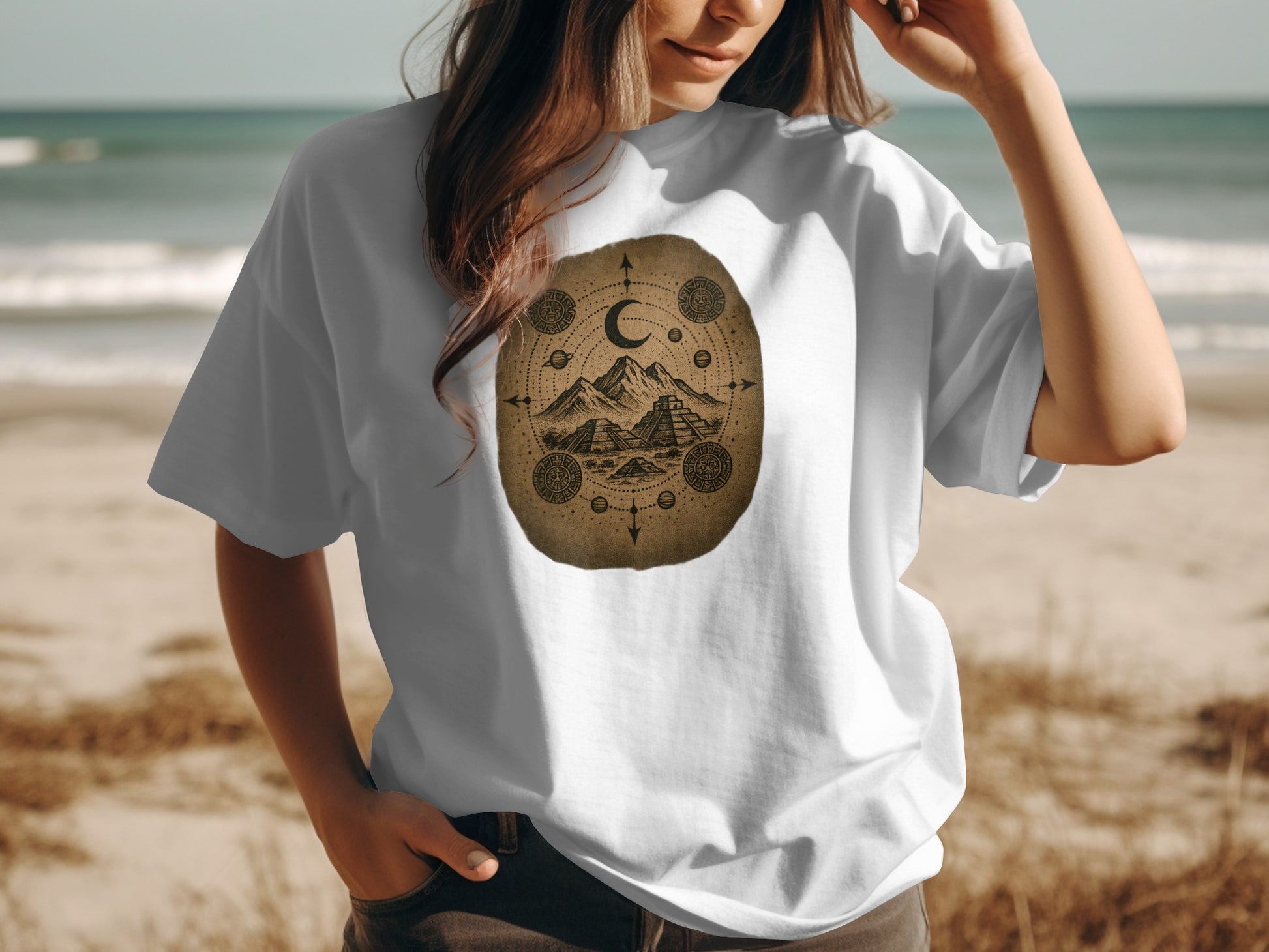 Mountains and Moons Graphic Printed T-shirt product