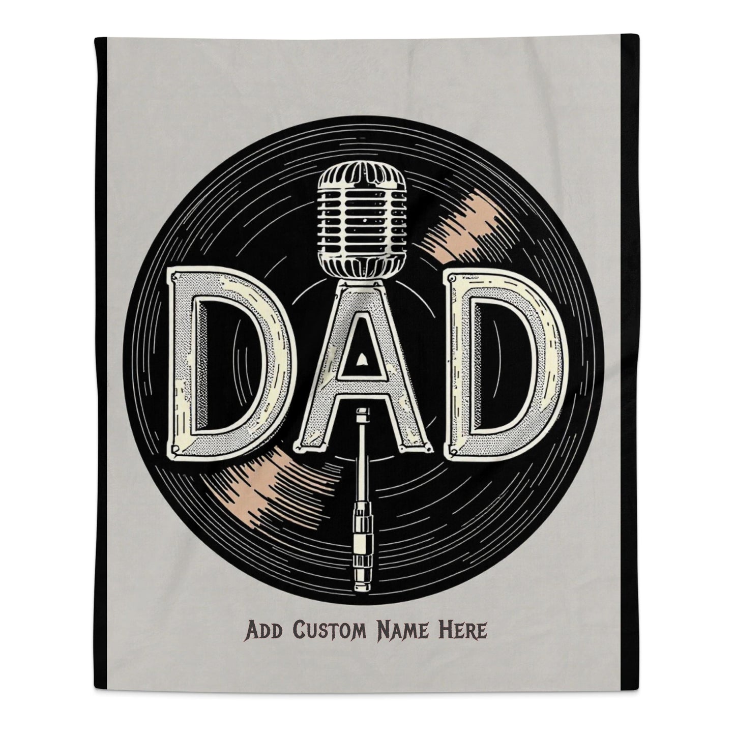 Vintage Dad Microphone Design Customizable Blanket product type