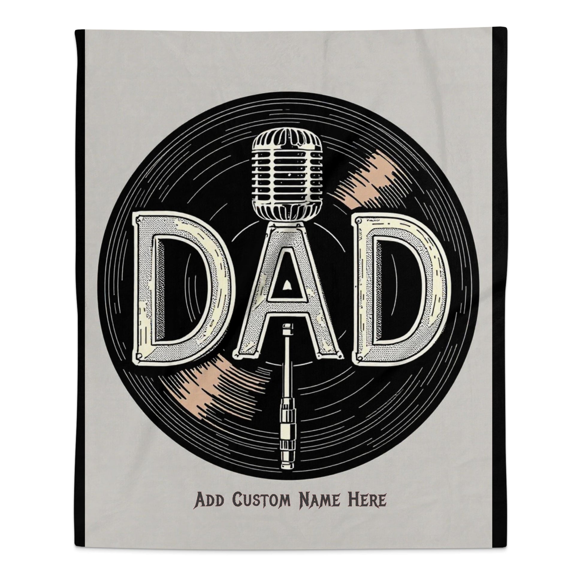 Vintage Dad Microphone Design Customizable Blanket product type