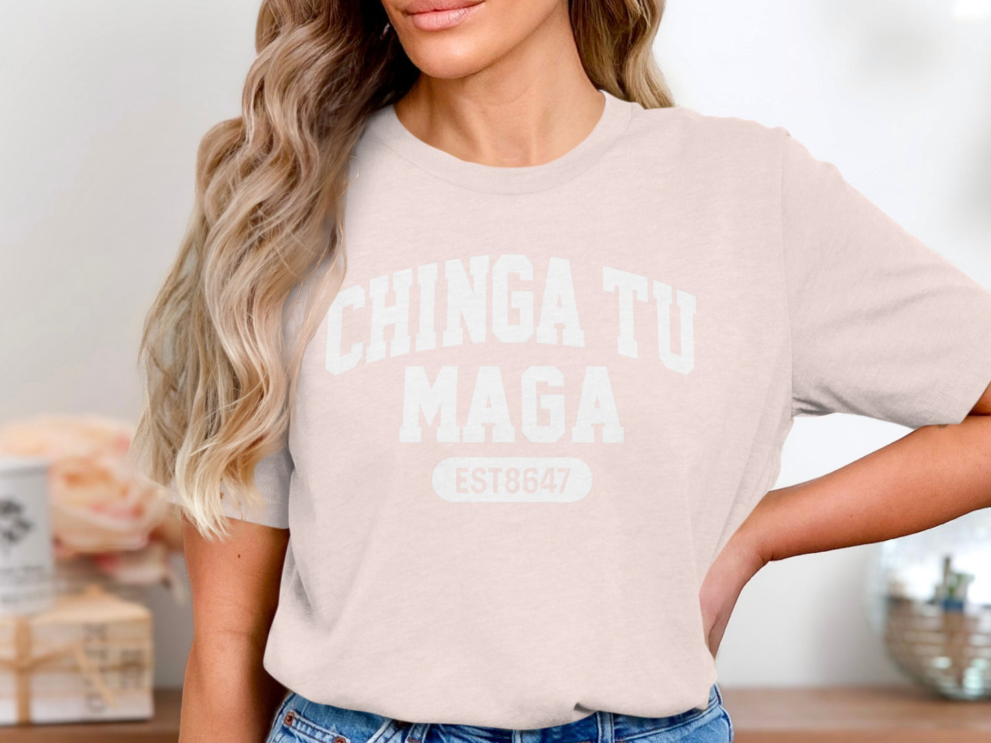 Funny Chinga Tu Maga Graphic Tee Shirt