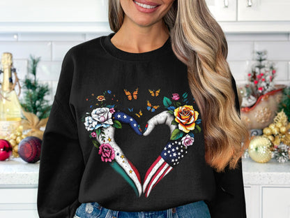 American Flag Heart Shaped Graphic Sweatshirt product