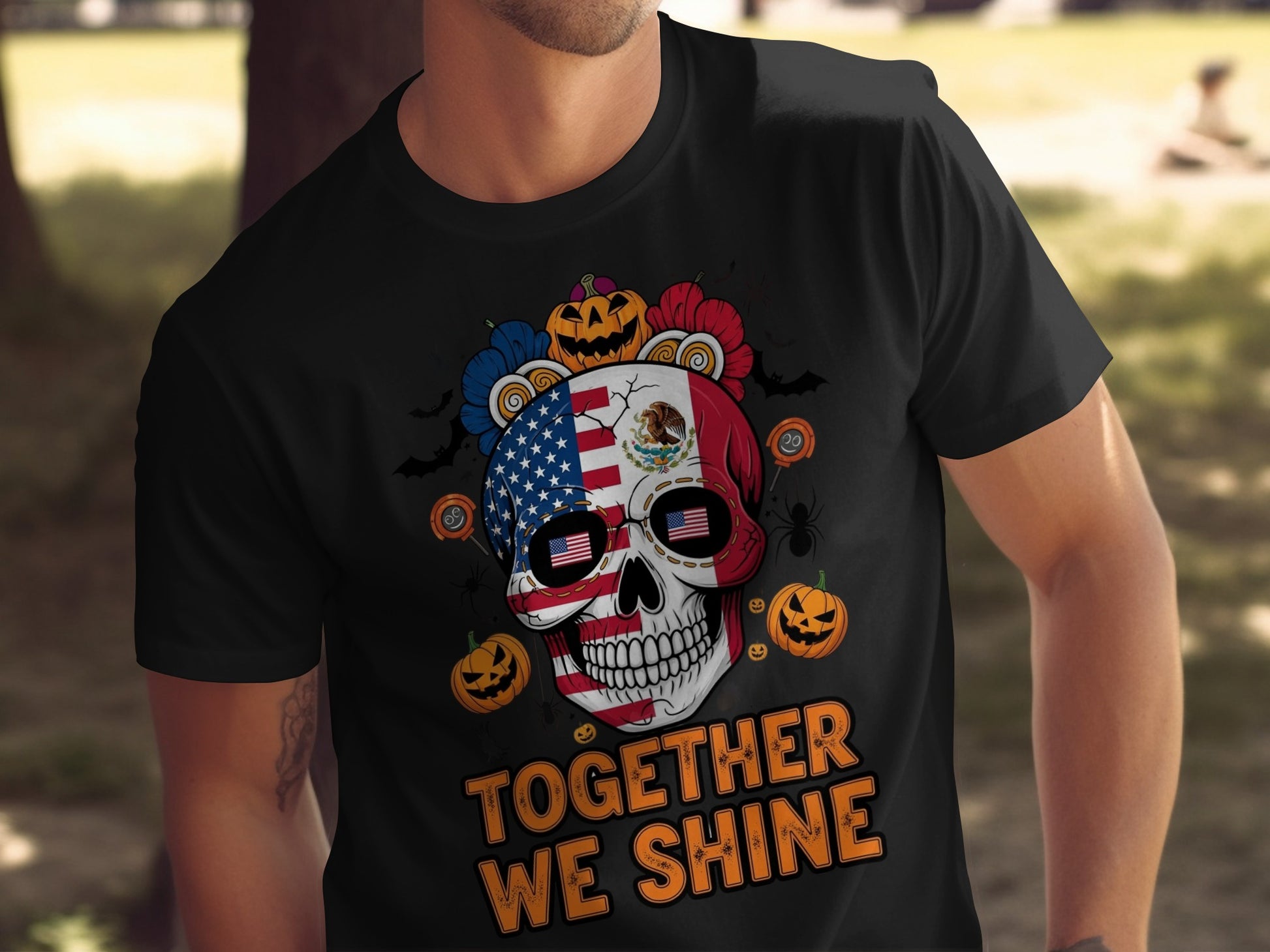 Together We Shine Halloween Skull T-shirt product type