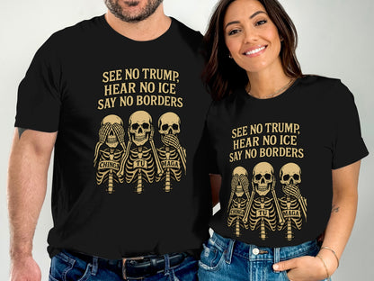 See No Trump Hear No Ice Say No Borders Shirt product type