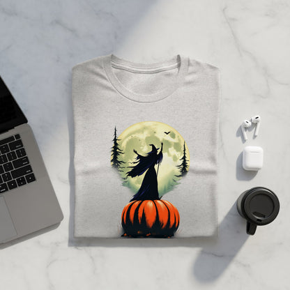 Halloween Witch on Pumpkin Full Moon Scene T-shirt product