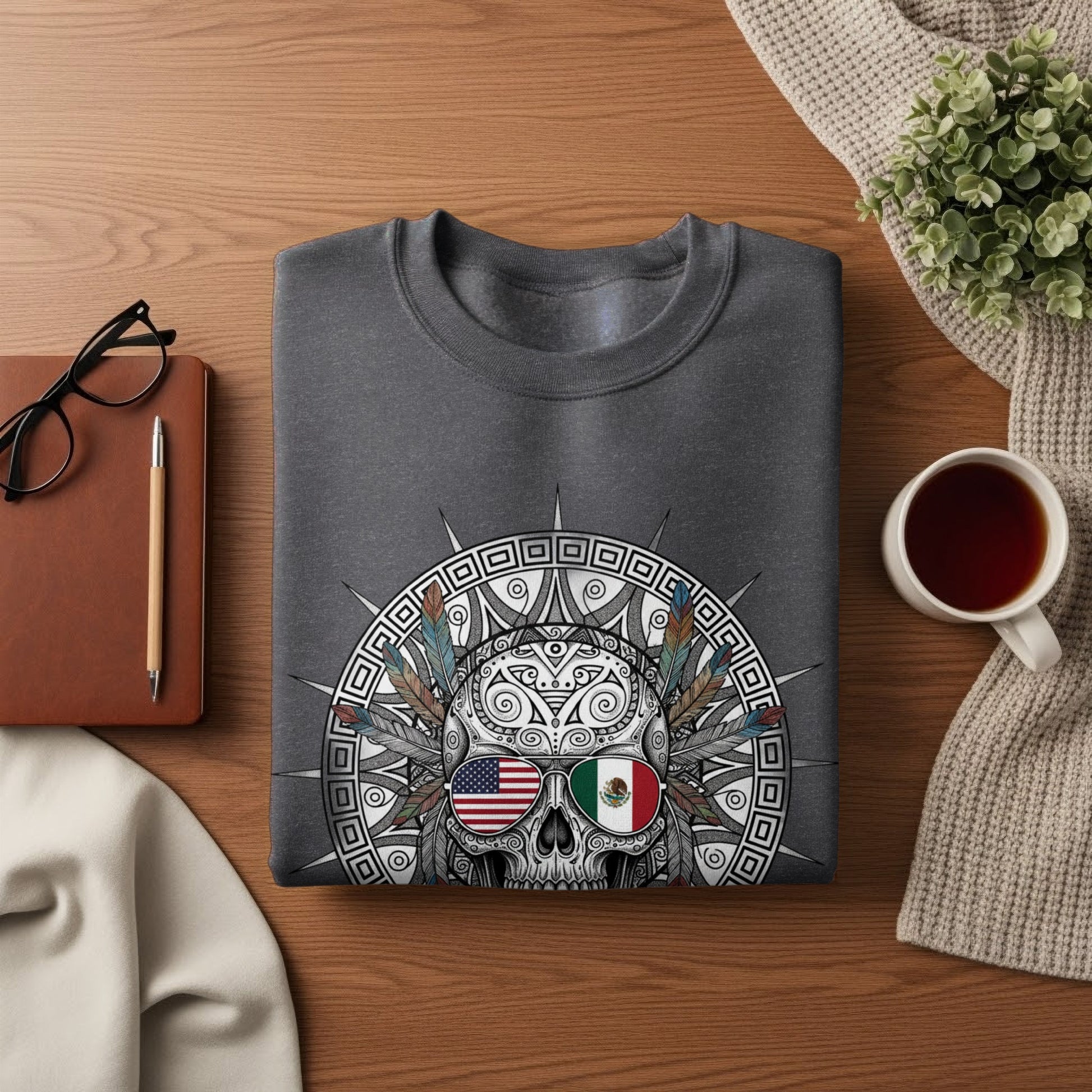Day of the Dead Skull Design Cozy Sweatshirt