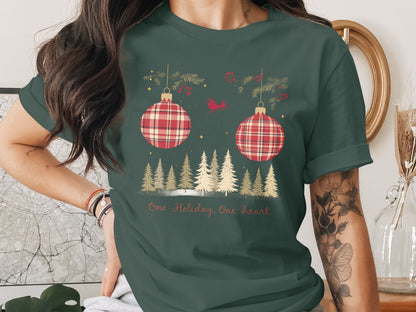Festive Christmas Scene Holiday Graphic T-Shirt