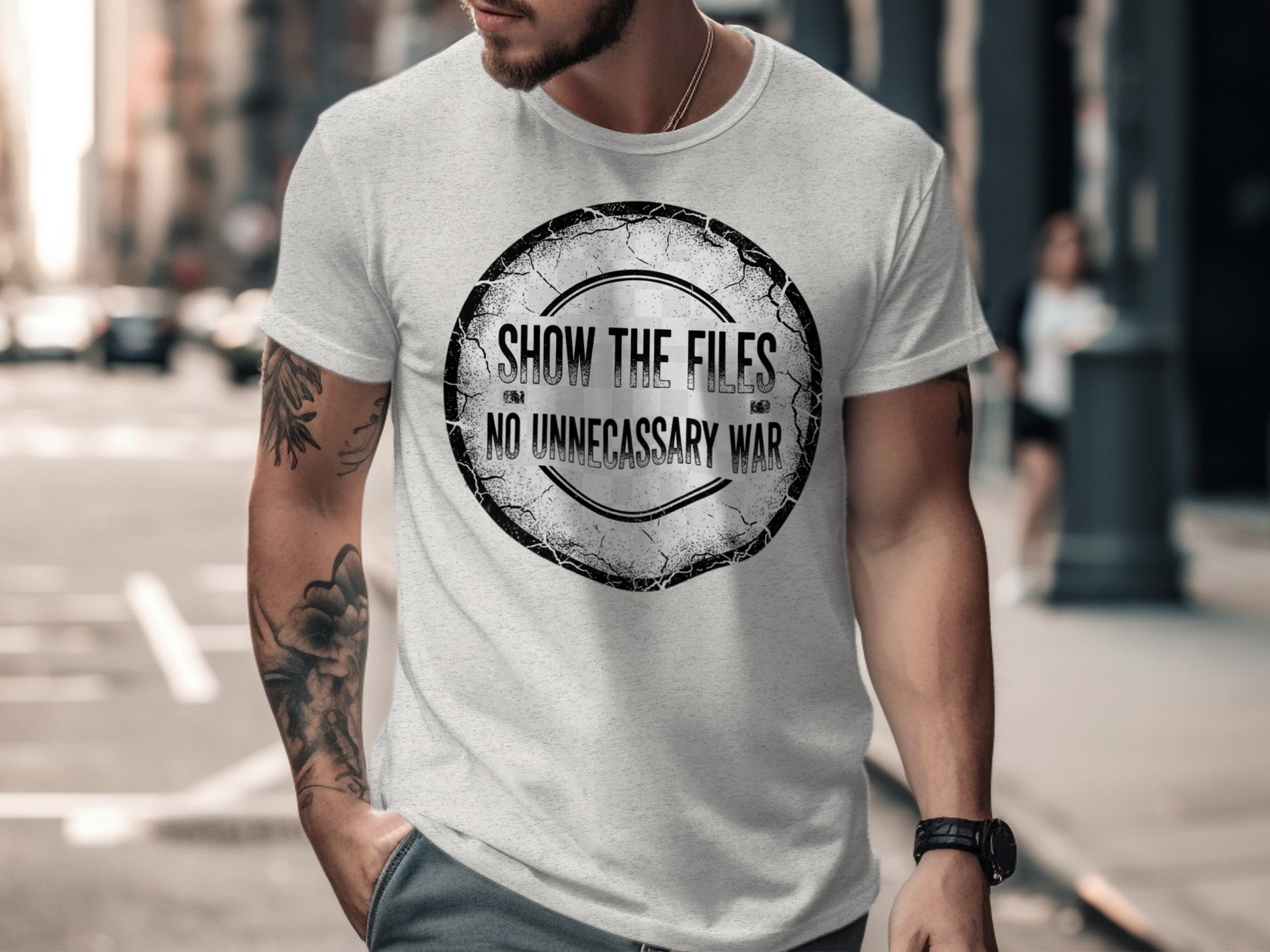 Show the Files No Unnecessary War T-shirt