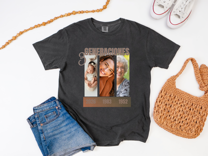 Custom Shirt Abuela, Comfort Colors Personlized Mom Shirt, Grandma, Dad, Sister, Brother, In Law Tee, Unisex Garment-Dyed T-shirt