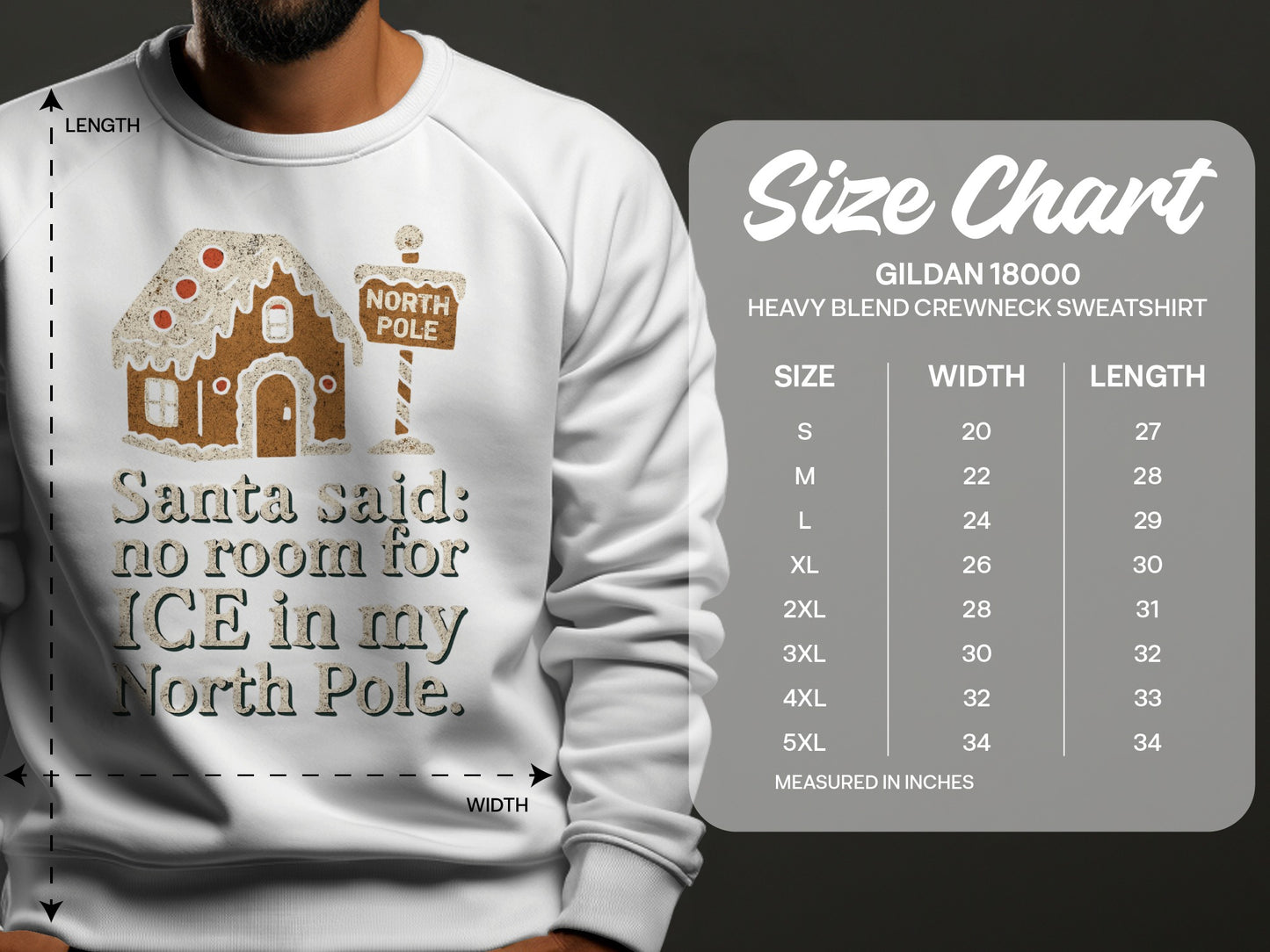 Santa said no room for ICE in my North Pole sweatshirt