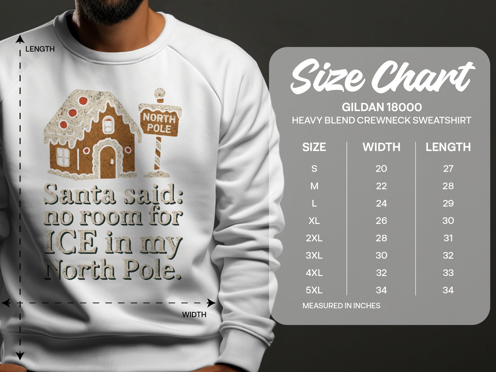 Santa said no room for ICE in my North Pole sweatshirt