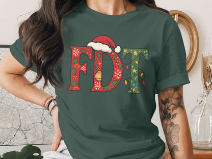 Festive Holiday Themed Graphic Tee Shirt