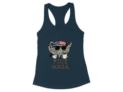 Patriotic Bear Holding Mug Fuck Maga Tank Top Product Type