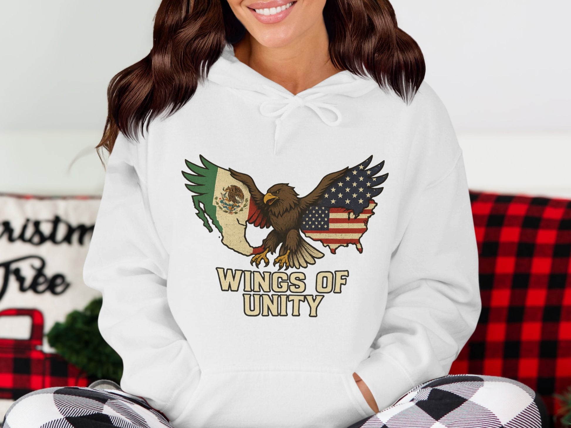 Wings of Unity Eagle Design Hoodie product type