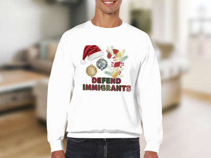 Festive Defend Immigrants Holiday Sweatshirt