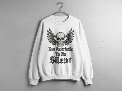 Skull with Wings and Patriotic Text Sweater