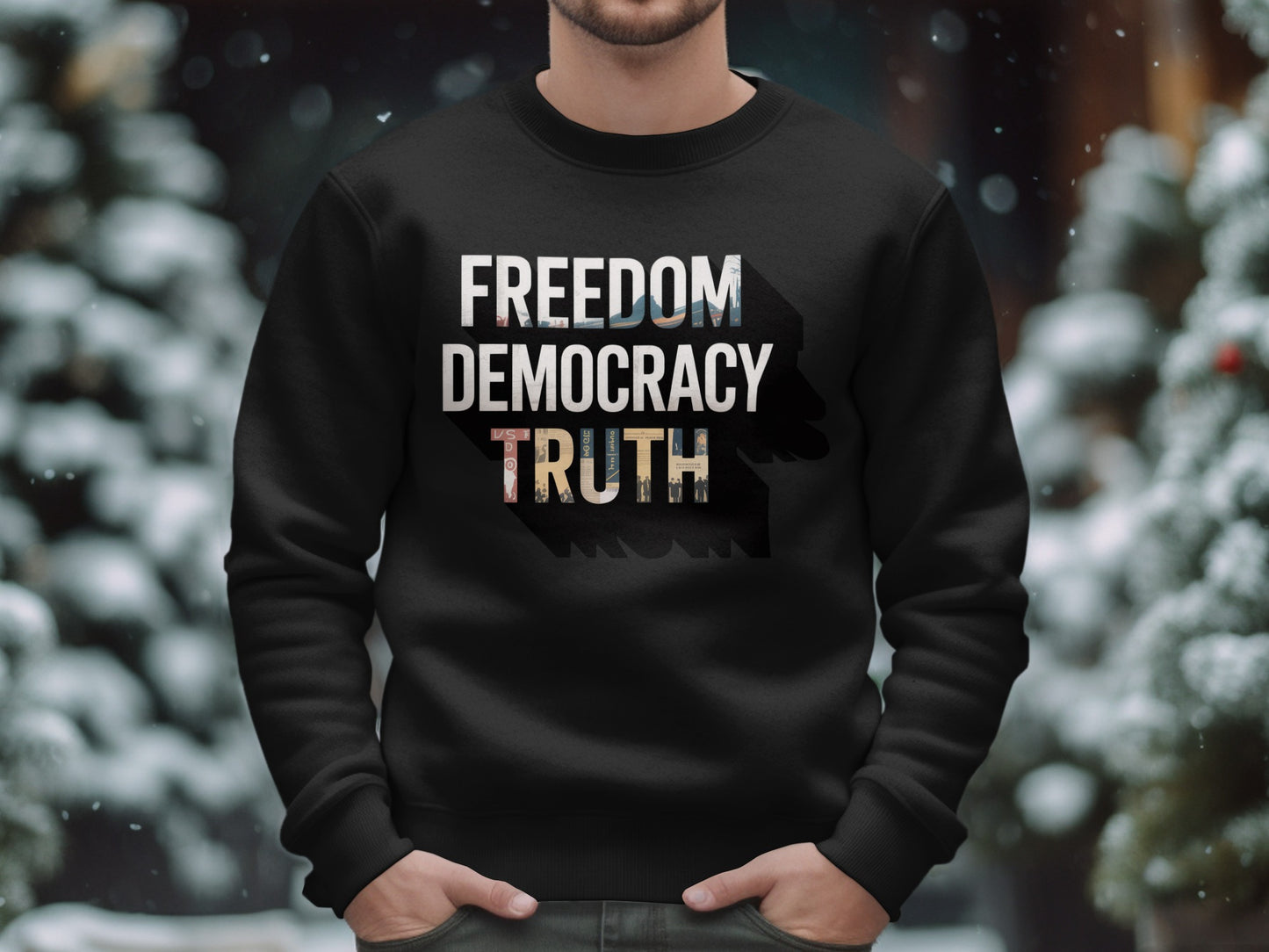 Freedom Democracy Truth Graphic Sweatshirt product type