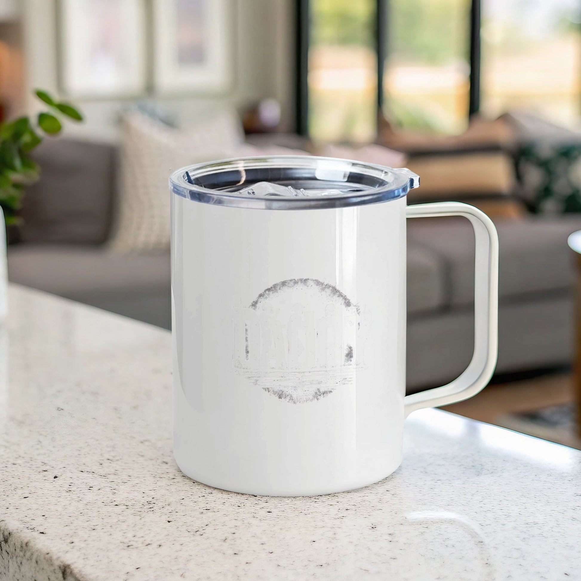 Classic White Stainless Steel Mug with Handle product