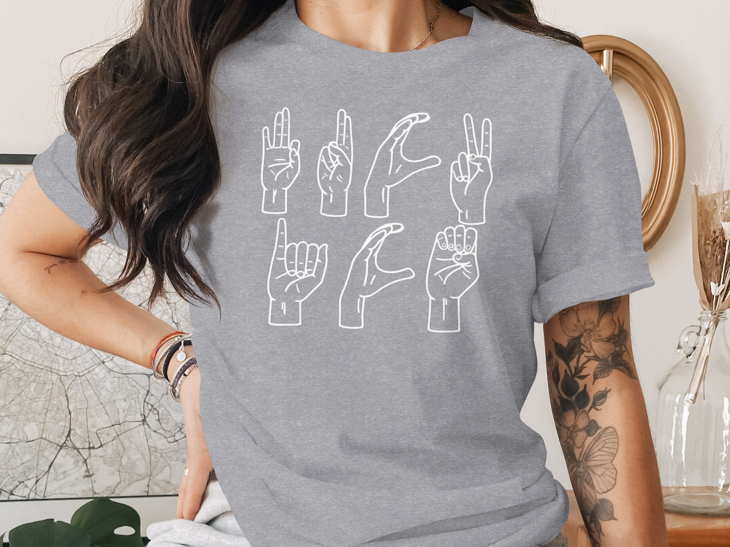 Sign Language Graphic Hand Gesture T-Shirt