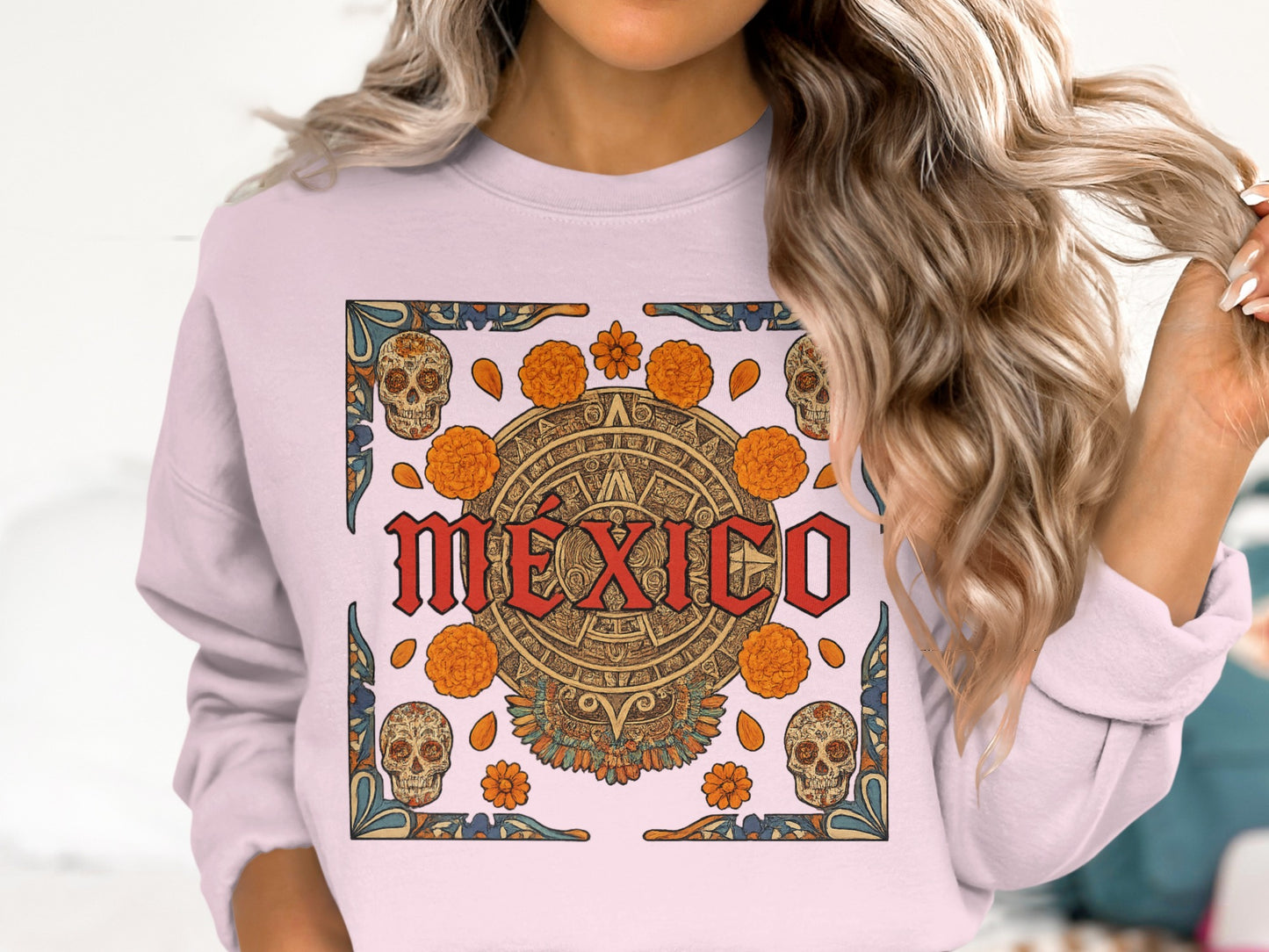 Mexico Skull Art Sweatshirt Stylish and Comfortable