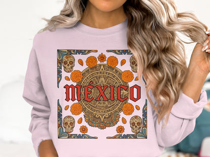 Mexico Skull Art Sweatshirt Stylish and Comfortable