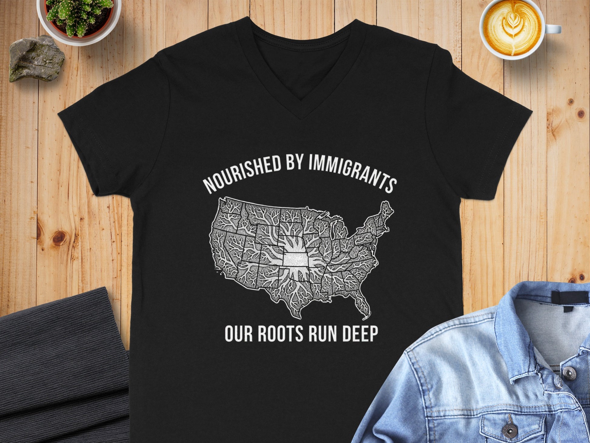 Nourished by Immigrants Our Roots Run Deep Shirt