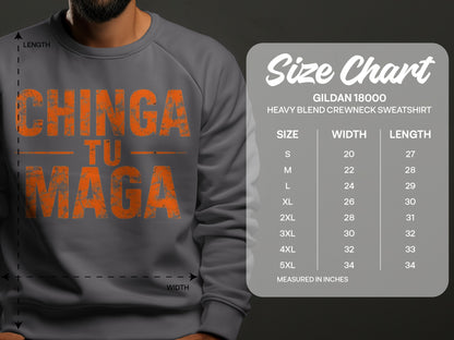Chinga Tu Maga Graphic Print Heavy Blend Crewneck