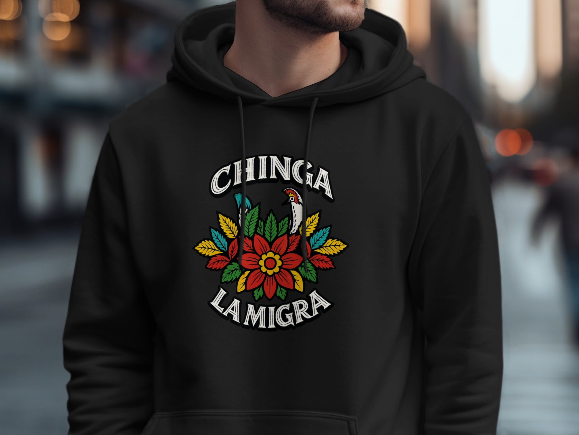 Chinga La Migra Colorful Flower Design Hoodie product