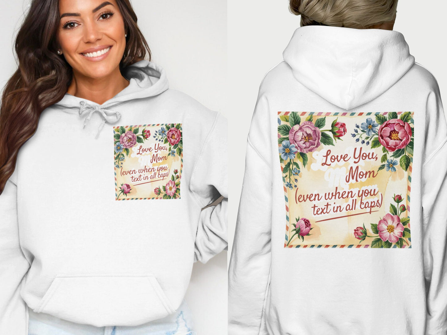 Love You Mom Text in all Caps Hoodie product