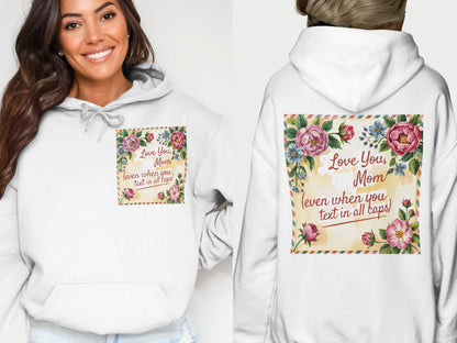 Love You Mom Text in all Caps Hoodie product