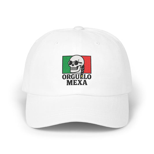 Orgullo Mexa Skull Design White Baseball Cap product