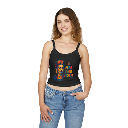 Empowering Frida Kahlo Tank Top | Women's Spaghetti Strap Tee, Inspirational Summer Top, Art Apparel, Gift for Her, Boho Style