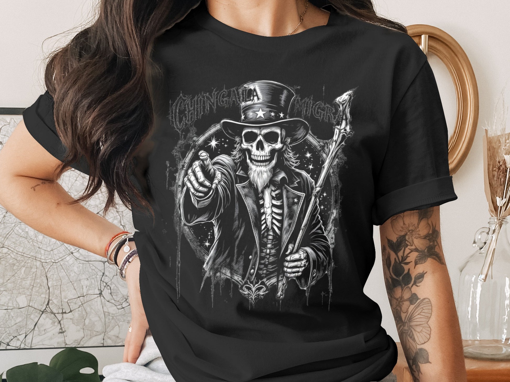 Intricate Skeleton Magician Illustration T-shirt product type