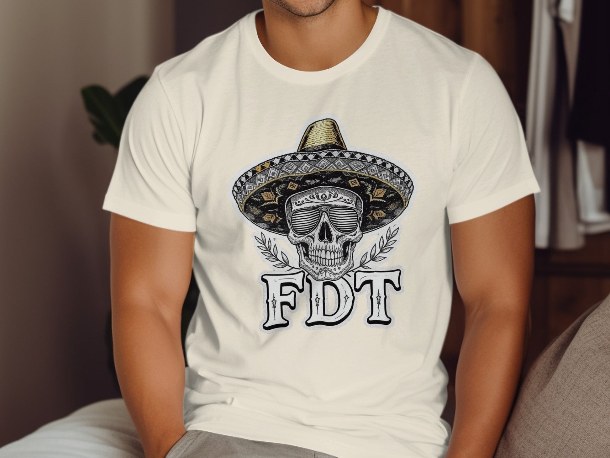FDT Skull with Sombrero Graphic Tee Shirt product type