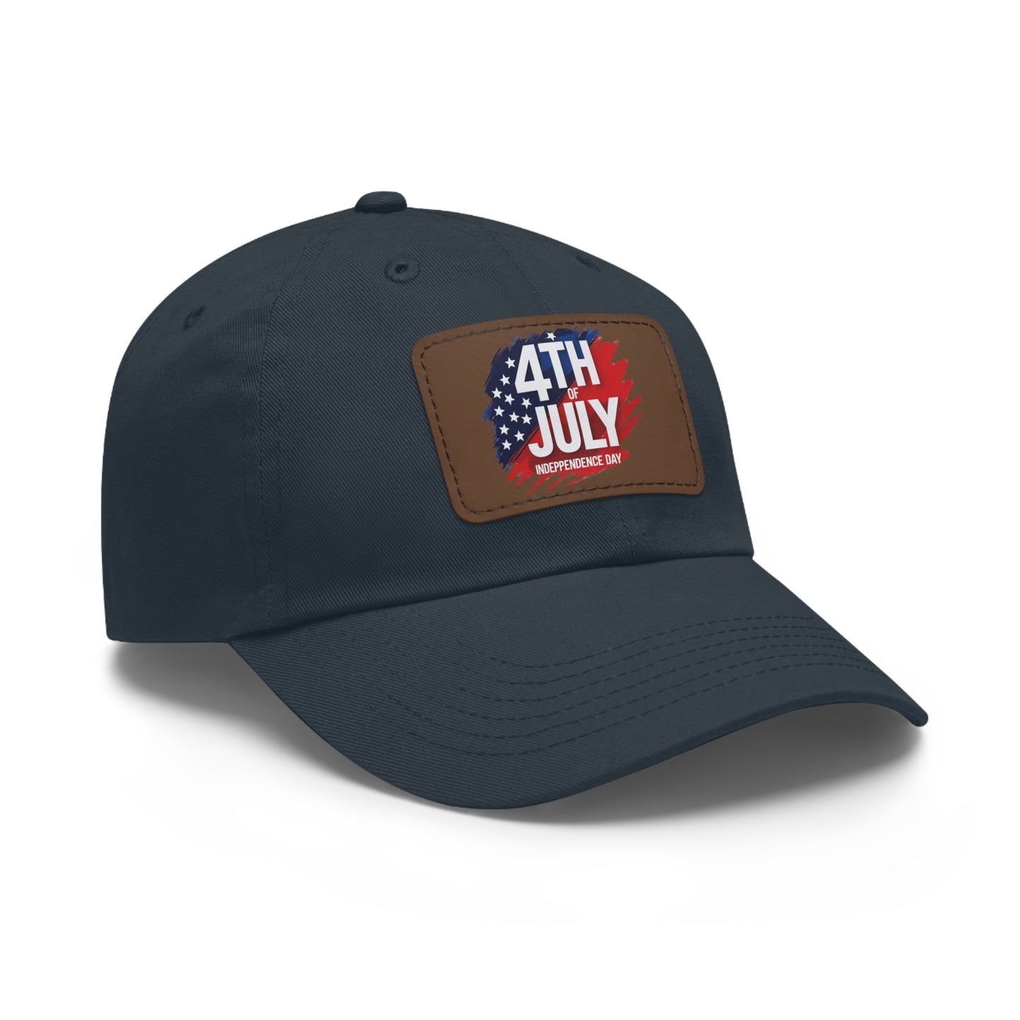 Patriotic Dad Hat with Leather Patch | 4th of July