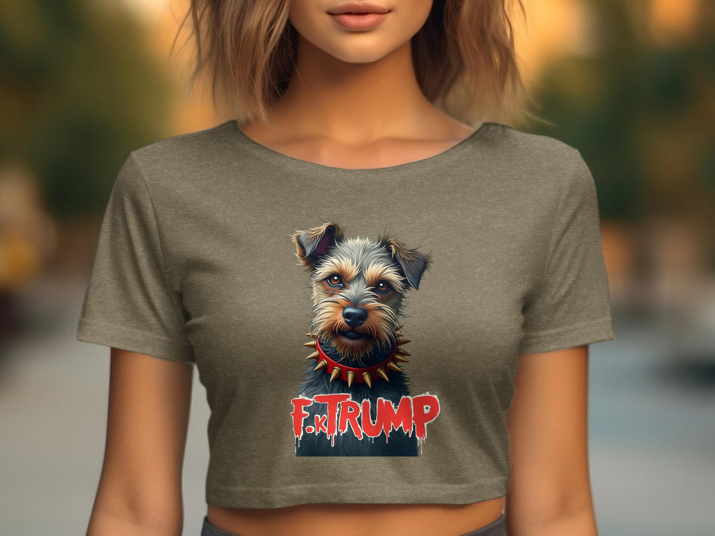 F*ck Trump Yorkie Dog Graphic Crop Top product