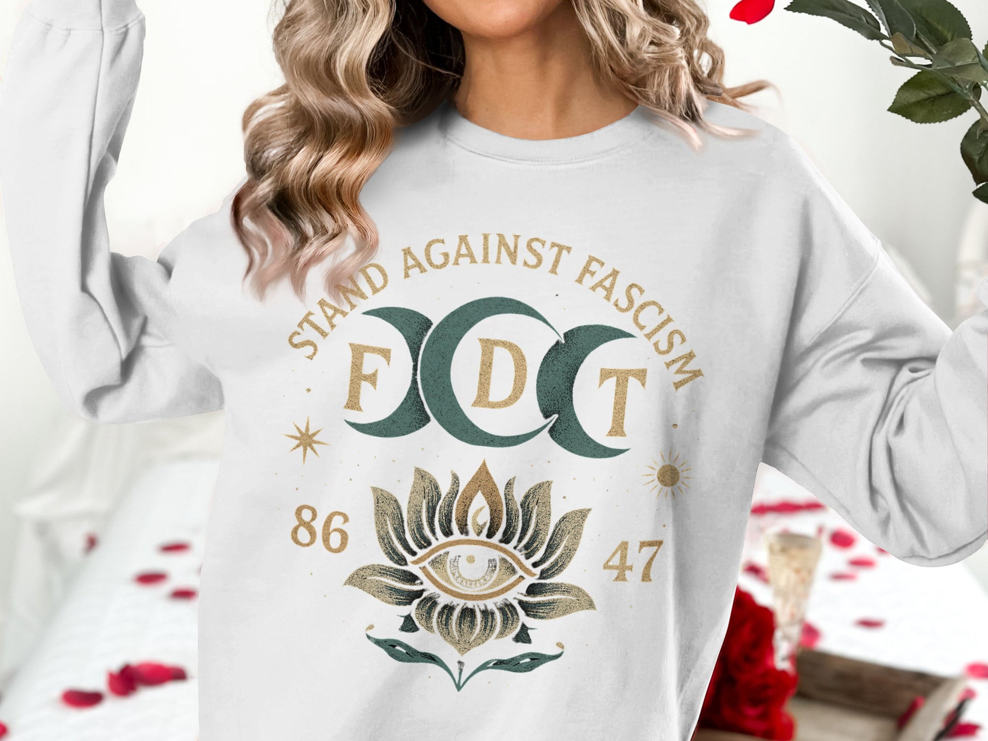 Stand Against Fascism Eye Flower FDT 86 47 product