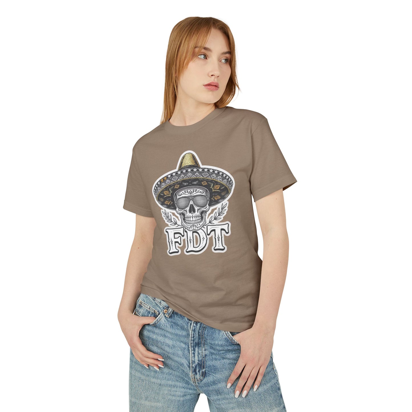 FDT Anti Trump Shirt 100% Cotton. Skull Sombrero Tee — 'FDT' Vintage Day of the Dead Graphic Shirt