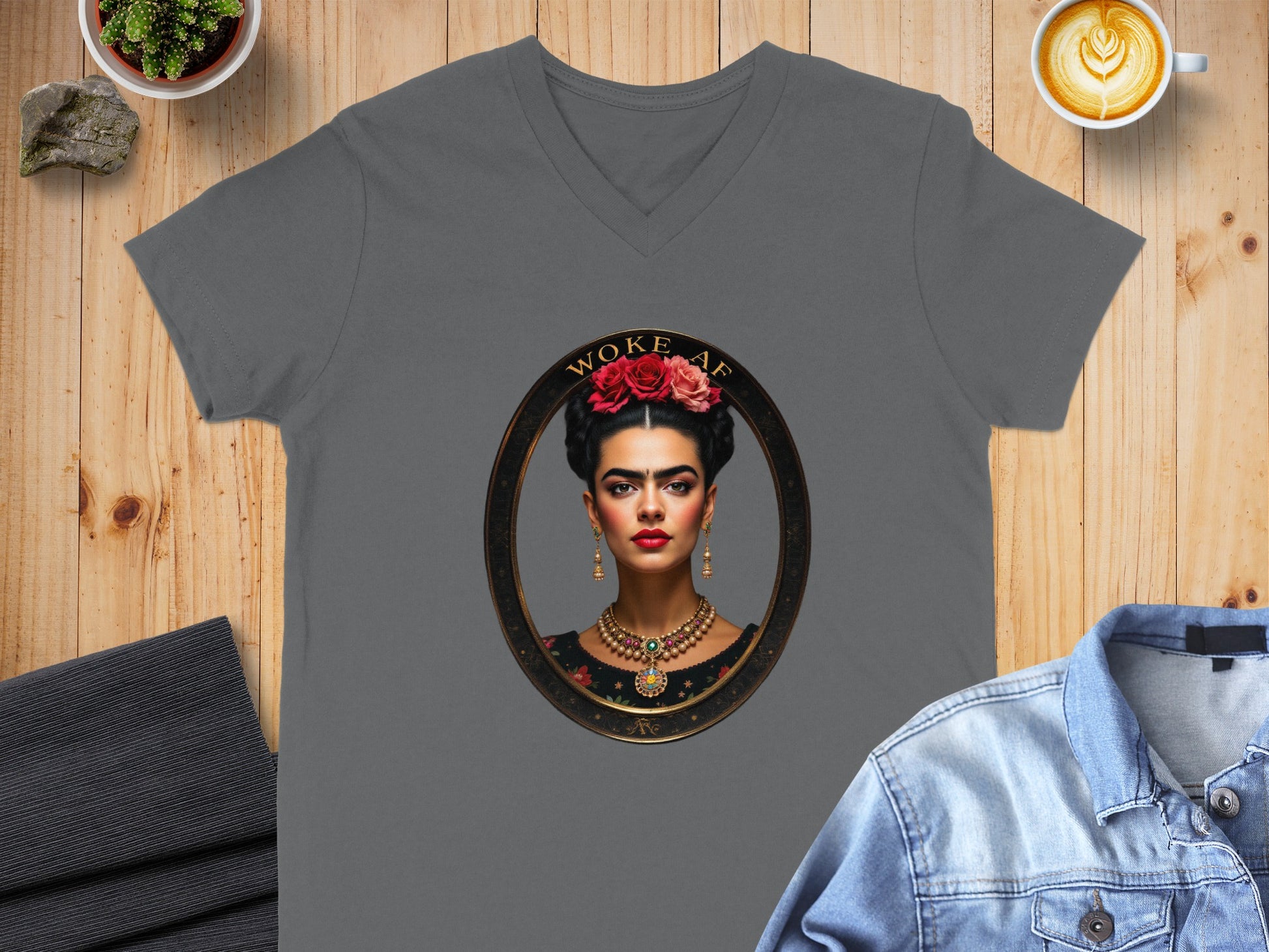 Woke AF Artistic Framed Portrait Design T-Shirt Product