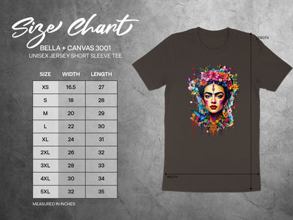 Colorful Frida Kahlo Bella Canvas 3001 Unisex Tee product type