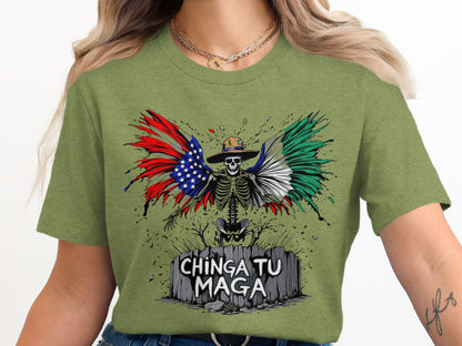 Patriotic Skeleton Graphic Tee with Flags product type