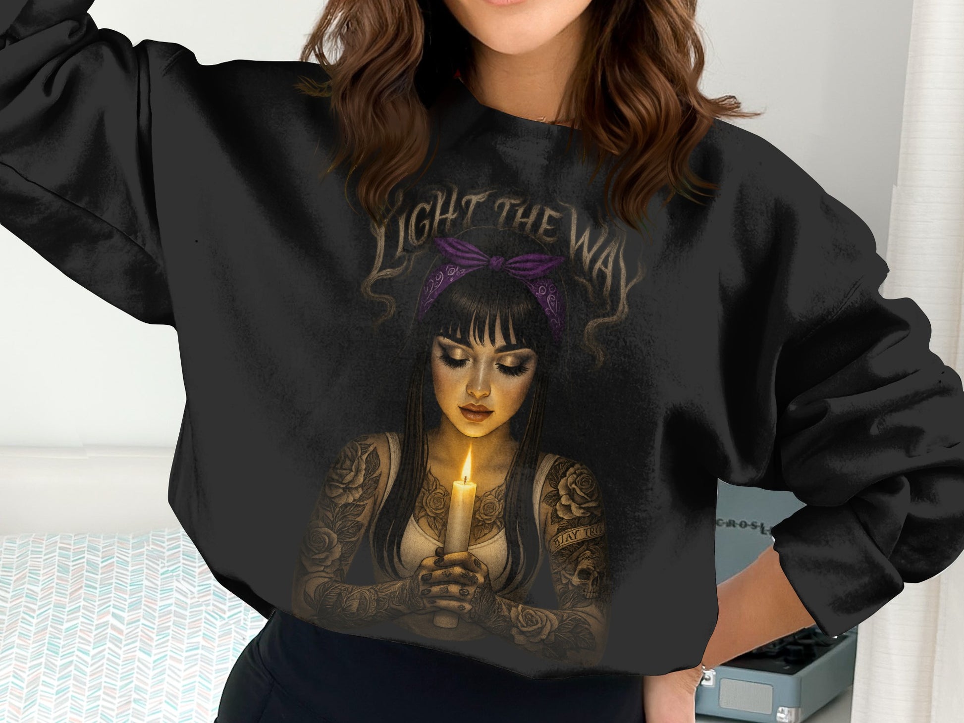 Light The Way Candle Graphic Sweatshirt product