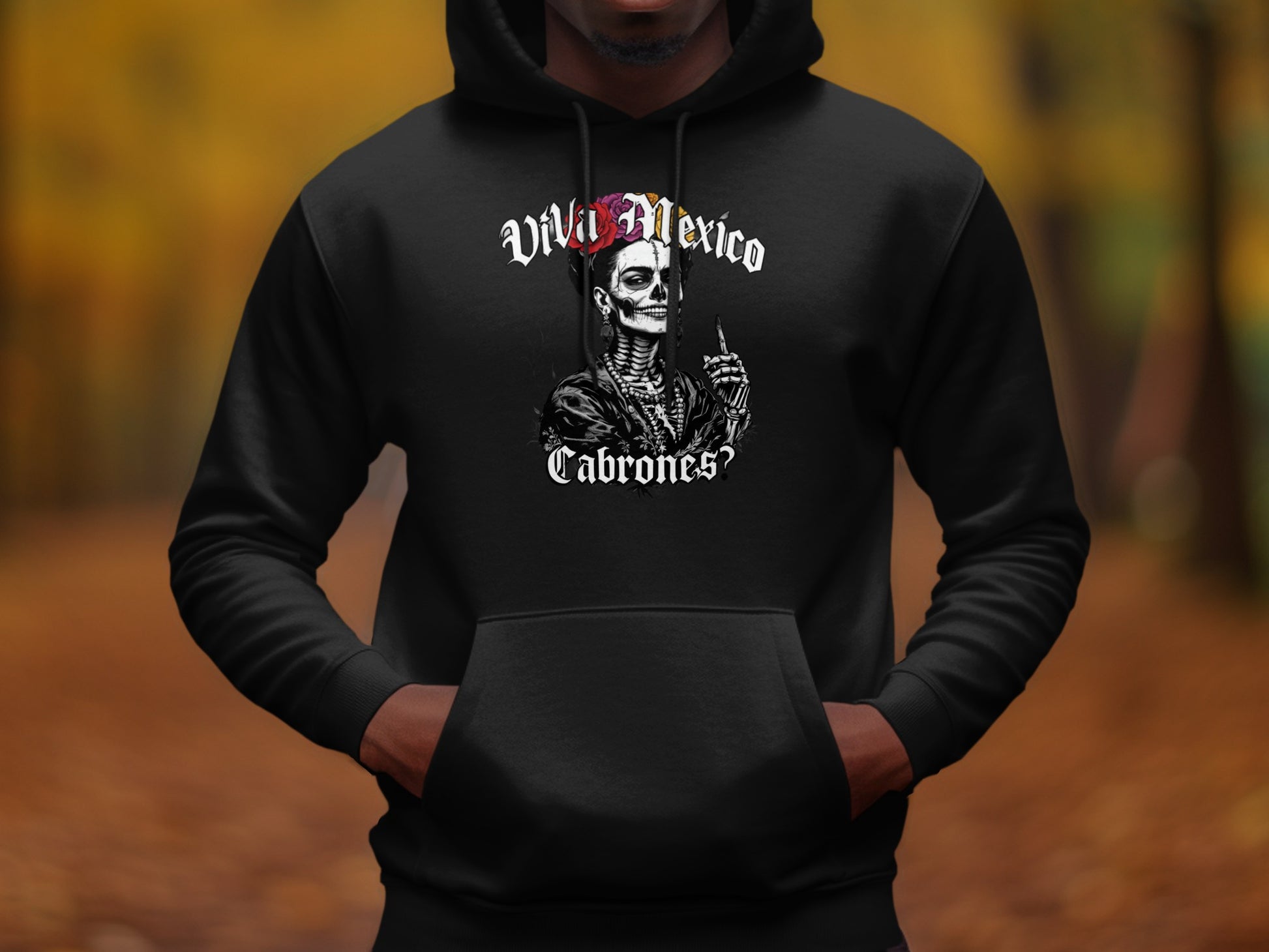 Viva Mexico Cabrones Skull Dark Hoodie product