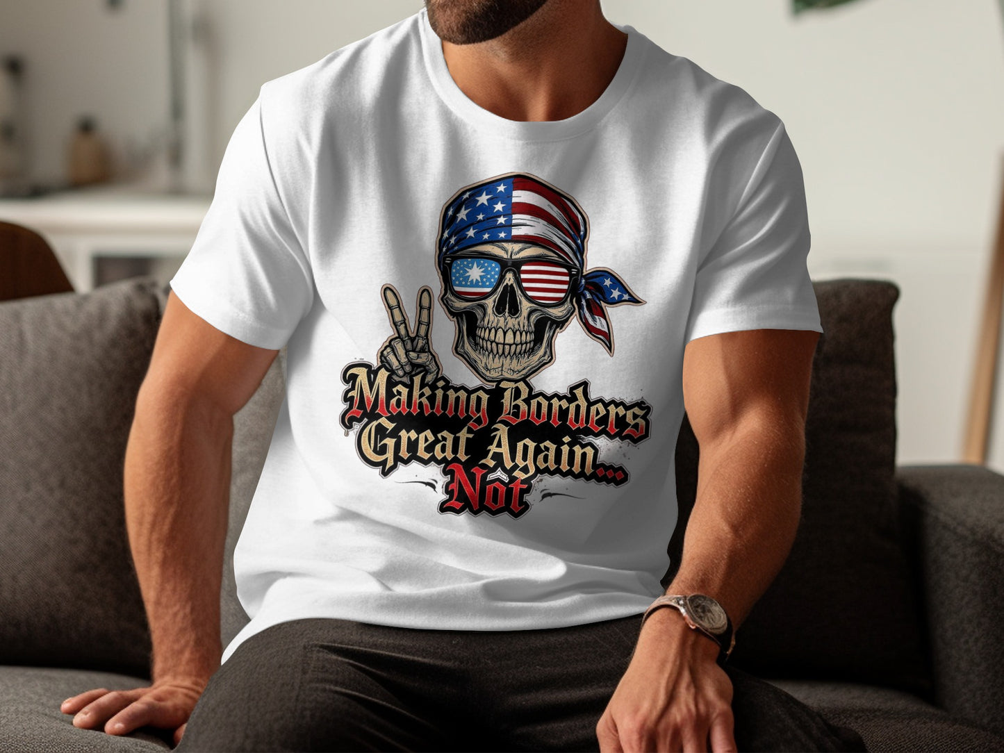 Making Borders Great Again Not Skull T-shirt product type