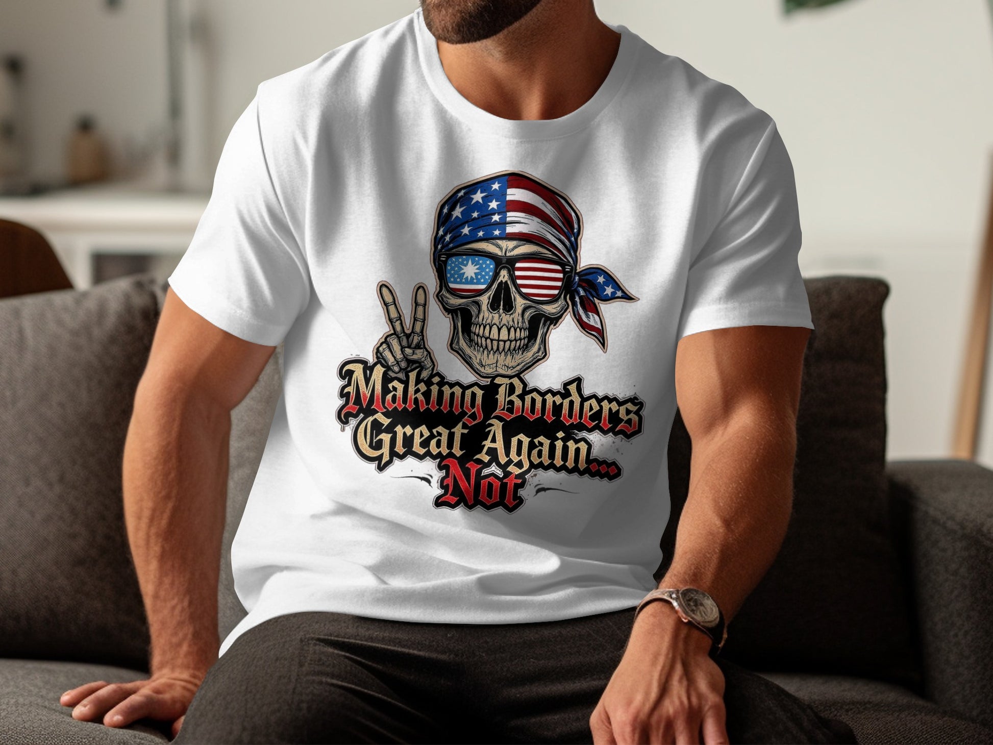 Making Borders Great Again Not Skull T-shirt product type