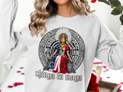 Artistic Chingona in Maya Graphic Sweatshirt