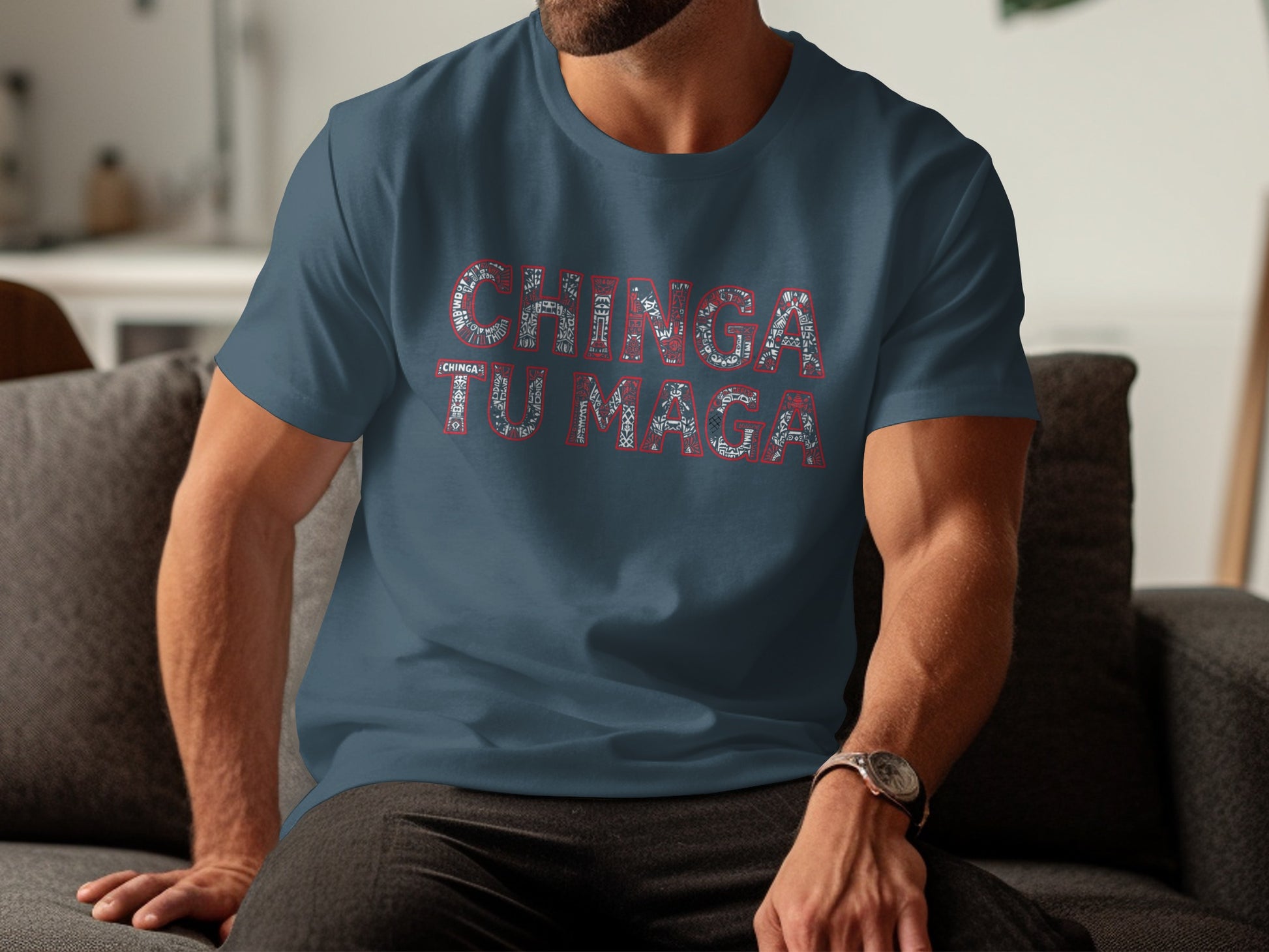 Chinga Tu Maga Graphic Statement T-shirt