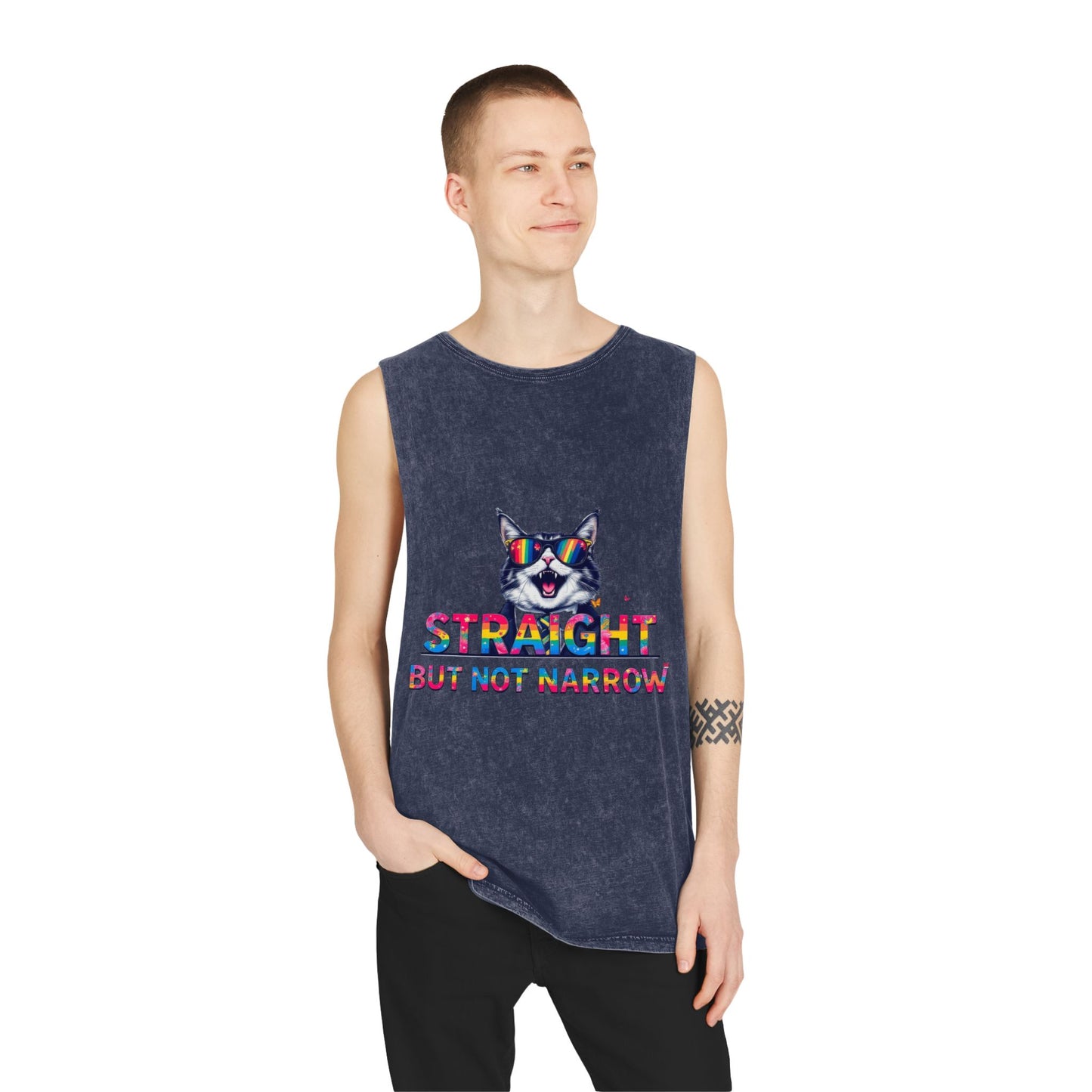 Straight But Not Narrow Unisex Stonewash Tank Top - Pride Apparel