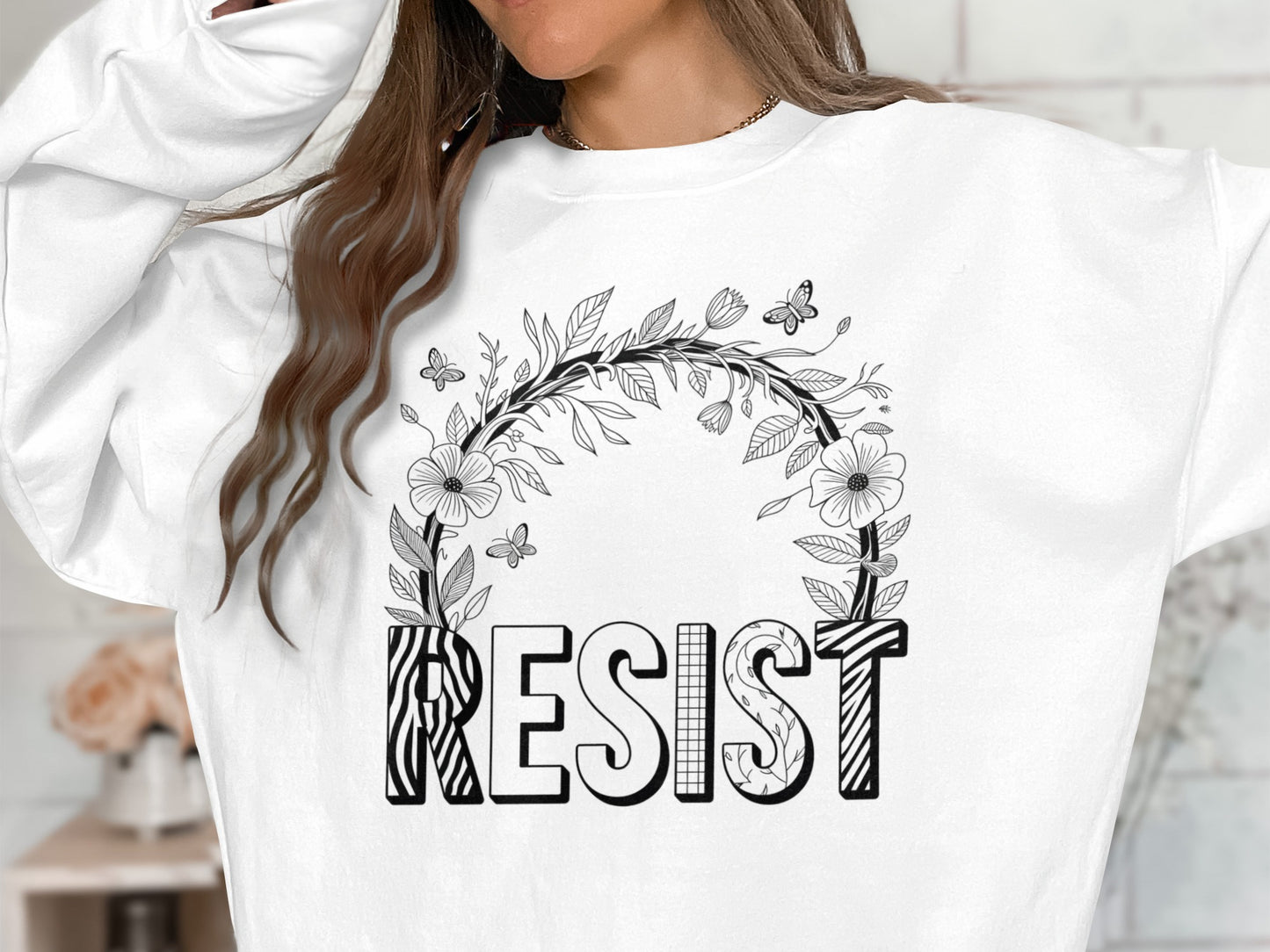 Resist Floral Graphic Unisex Sweatshirt product